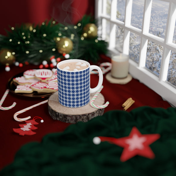 Blue pattern Coffee Mug 2-Sizes 11oz/15oz Dishwasher Microwave Safe