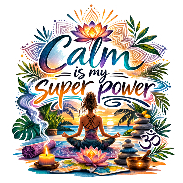 Calm Is My Superpower Sticker Yoga Meditation Zen Spiritual Journal Scrapbooking