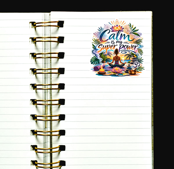 Calm Is My Superpower Sticker Yoga Meditation Zen Spiritual Journal Scrapbooking
