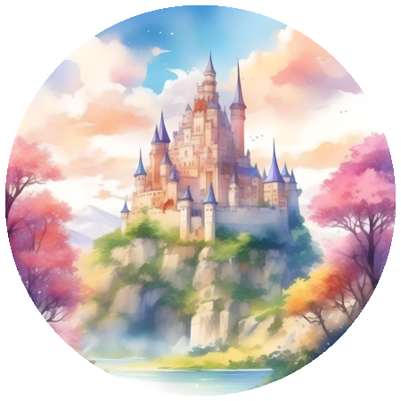 Handmade sticker castle for envelopes, laptops, and planners