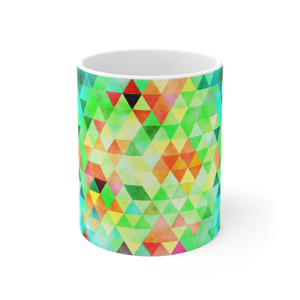Bold Colorful Geometric Design Coffee Mug 2-Sizes 11oz/15oz Dishwasher Microwave Safe