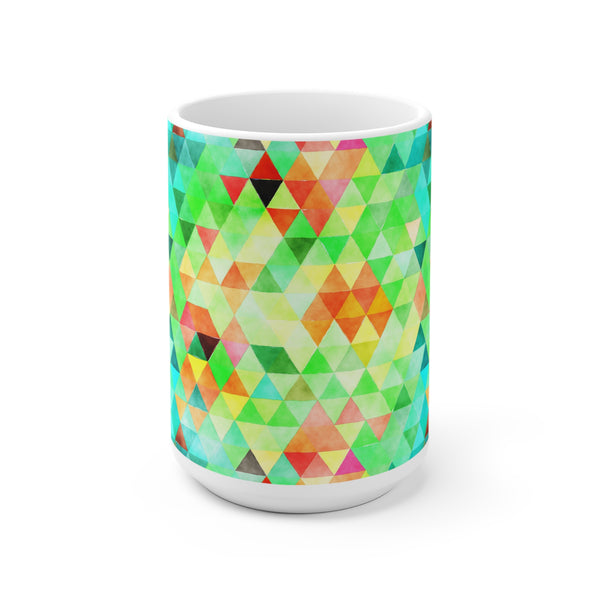 Bold Colorful Geometric Design Coffee Mug 2-Sizes 11oz/15oz Dishwasher Microwave Safe