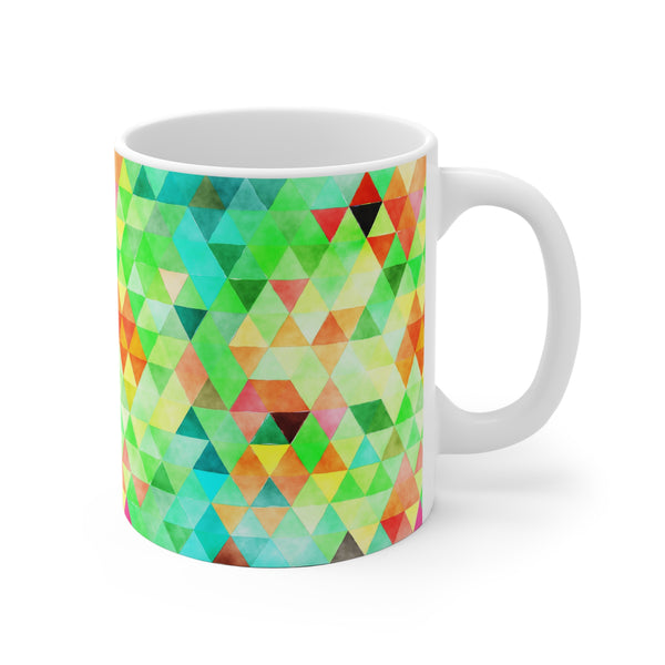 Bold Colorful Geometric Design Coffee Mug 2-Sizes 11oz/15oz Dishwasher Microwave Safe