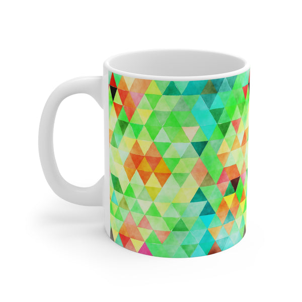Bold Colorful Geometric Design Coffee Mug 2-Sizes 11oz/15oz Dishwasher Microwave Safe