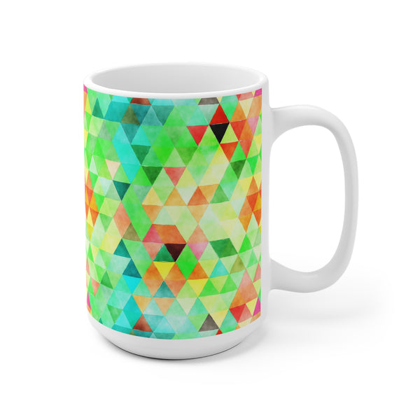Bold Colorful Geometric Design Coffee Mug 2-Sizes 11oz/15oz Dishwasher Microwave Safe