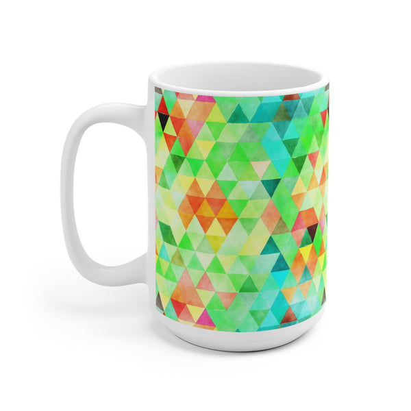 Bold Colorful Geometric Design Coffee Mug 2-Sizes 11oz/15oz Dishwasher Microwave Safe