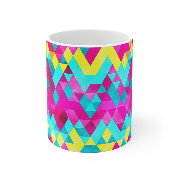 Bold Colorful Geometric Design Coffee Mug 11oz/15oz - Dishwasher Safe