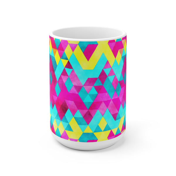 Bold Colorful Geometric Design Coffee Mug 11oz/15oz - Dishwasher Safe