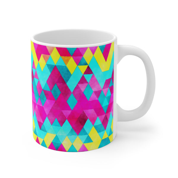 Bold Colorful Geometric Design Coffee Mug 11oz/15oz - Dishwasher Safe