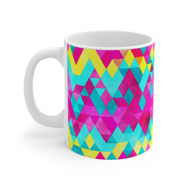 Bold Colorful Geometric Design Coffee Mug 11oz/15oz - Dishwasher Safe