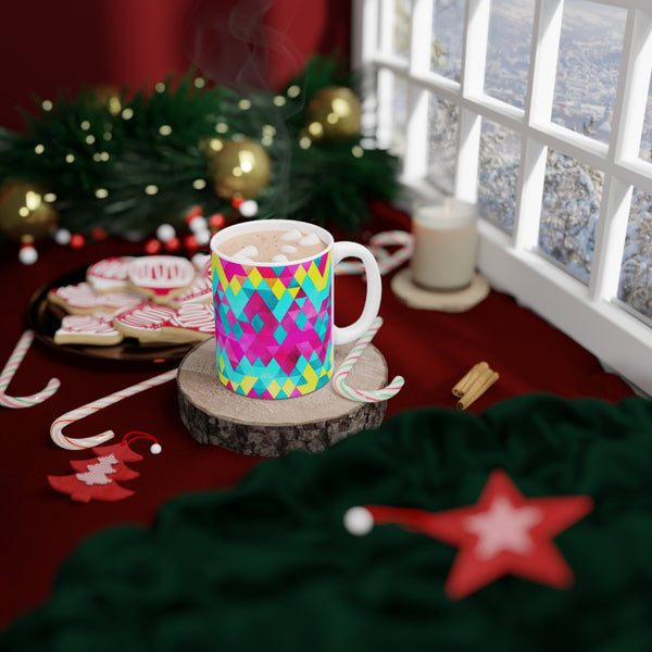 Bold Colorful Geometric Design Coffee Mug 11oz/15oz - Dishwasher Safe