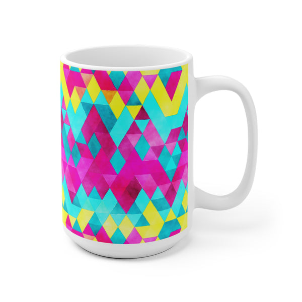 Bold Colorful Geometric Design Coffee Mug 11oz/15oz - Dishwasher Safe
