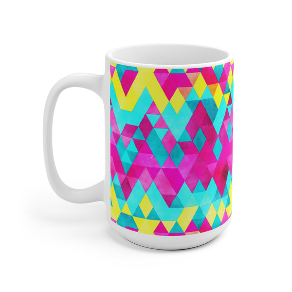 Bold Colorful Geometric Design Coffee Mug 11oz/15oz - Dishwasher Safe
