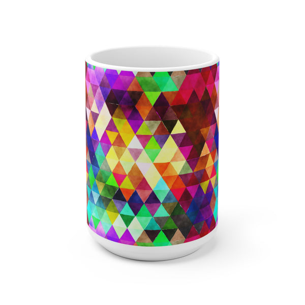 Bold Colorful Geometric Design Coffee Mug 2-Sizes 11oz/15oz Dishwasher Microwave Safe