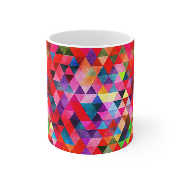 Bold Colorful Geometric Design Coffee Mug 2-Sizes 11oz/15oz Dishwasher Microwave Safe