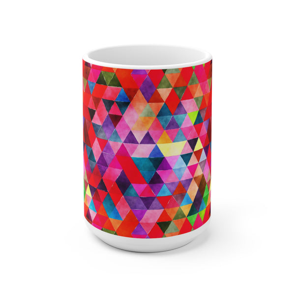 Bold Colorful Geometric Design Coffee Mug 2-Sizes 11oz/15oz Dishwasher Microwave Safe