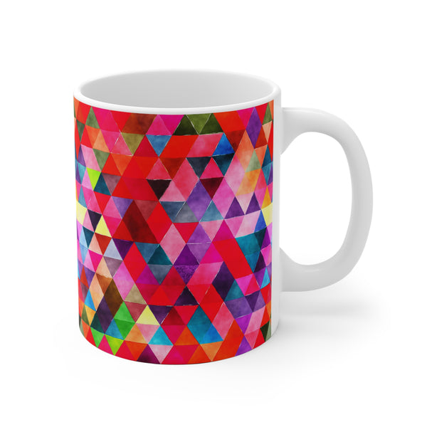 Bold Colorful Geometric Design Coffee Mug 2-Sizes 11oz/15oz Dishwasher Microwave Safe