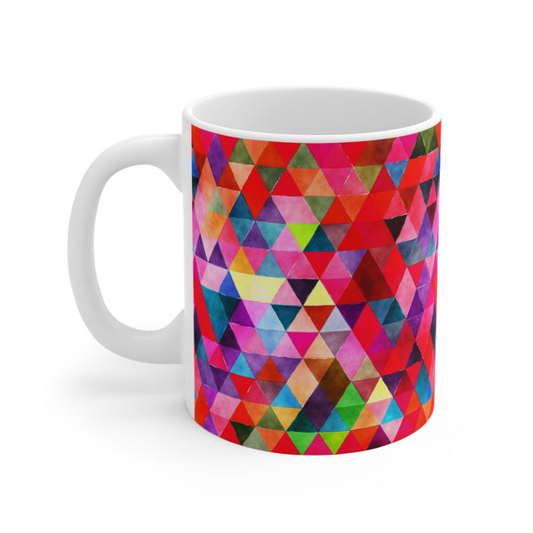 Bold Colorful Geometric Design Coffee Mug 2-Sizes 11oz/15oz Dishwasher Microwave Safe