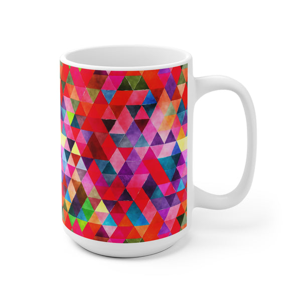 Bold Colorful Geometric Design Coffee Mug 2-Sizes 11oz/15oz Dishwasher Microwave Safe