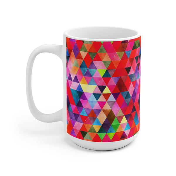 Bold Colorful Geometric Design Coffee Mug 2-Sizes 11oz/15oz Dishwasher Microwave Safe