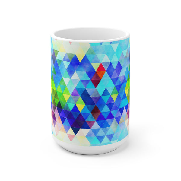 Bold Colorful Geometric Design Coffee Mug 2-Sizes 11oz/15oz Dishwasher Microwave Safe