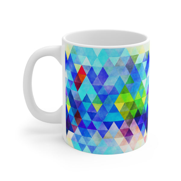 Bold Colorful Geometric Design Coffee Mug 2-Sizes 11oz/15oz Dishwasher Microwave Safe