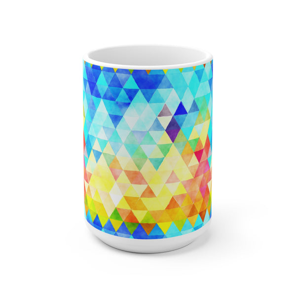 Bold Colorful Geometric Design Coffee Mug 2-Sizes 11oz/15oz Dishwasher Microwave Safe