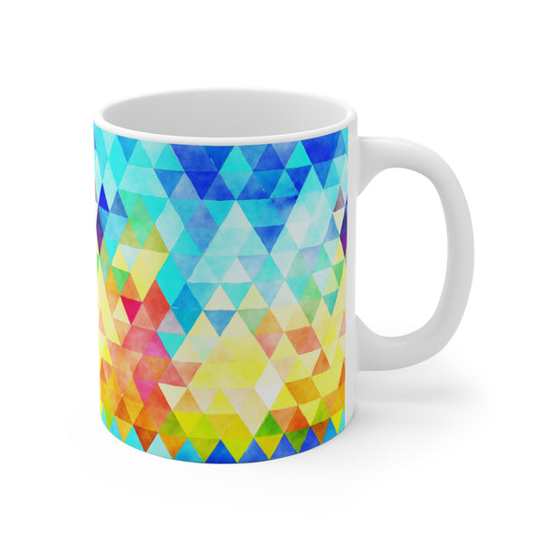 Bold Colorful Geometric Design Coffee Mug 2-Sizes 11oz/15oz Dishwasher Microwave Safe