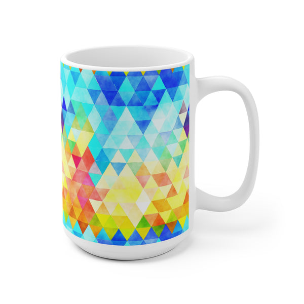 Bold Colorful Geometric Design Coffee Mug 2-Sizes 11oz/15oz Dishwasher Microwave Safe