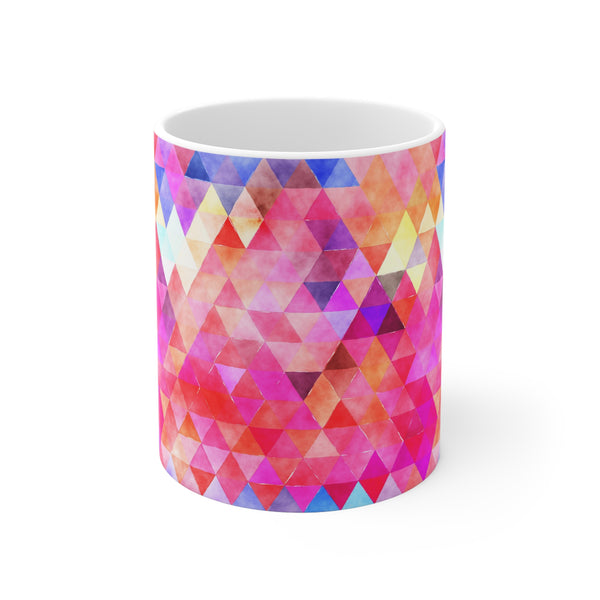 Bold Colorful Geometric Design Coffee Mug 2-Sizes 11oz/15oz Dishwasher Microwave Safe