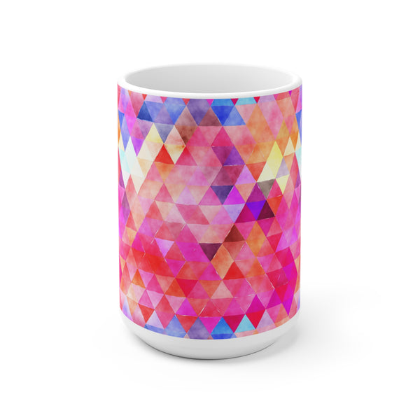 Bold Colorful Geometric Design Coffee Mug 2-Sizes 11oz/15oz Dishwasher Microwave Safe