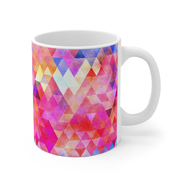 Bold Colorful Geometric Design Coffee Mug 2-Sizes 11oz/15oz Dishwasher Microwave Safe