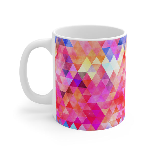 Bold Colorful Geometric Design Coffee Mug 2-Sizes 11oz/15oz Dishwasher Microwave Safe
