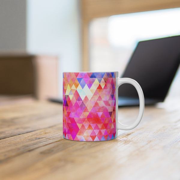 Bold Colorful Geometric Design Coffee Mug 2-Sizes 11oz/15oz Dishwasher Microwave Safe