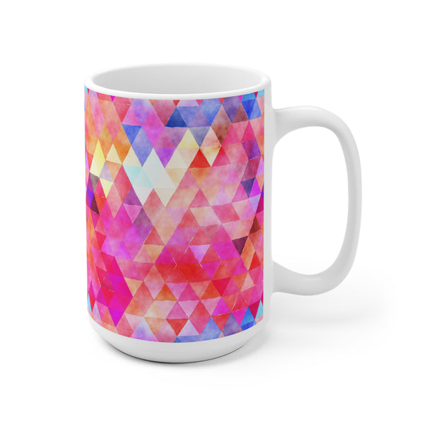 Bold Colorful Geometric Design Coffee Mug 2-Sizes 11oz/15oz Dishwasher Microwave Safe