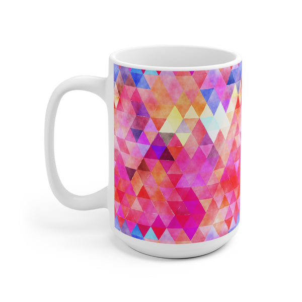 Bold Colorful Geometric Design Coffee Mug 2-Sizes 11oz/15oz Dishwasher Microwave Safe
