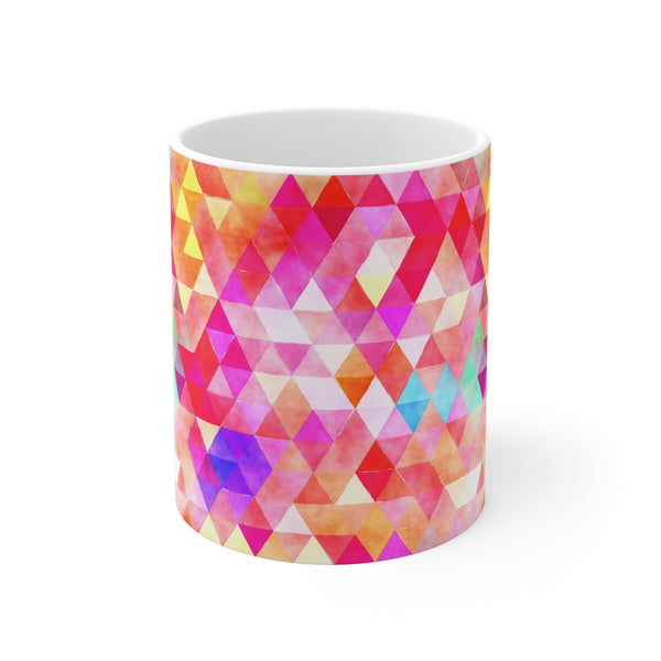 Bold Colorful Geometric Design Coffee Mug 2-Sizes 11oz/15oz Dishwasher Microwave Safe