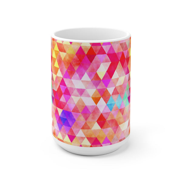 Bold Colorful Geometric Design Coffee Mug 2-Sizes 11oz/15oz Dishwasher Microwave Safe
