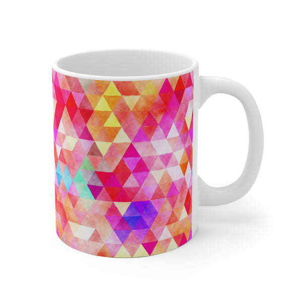 Bold Colorful Geometric Design Coffee Mug 2-Sizes 11oz/15oz Dishwasher Microwave Safe