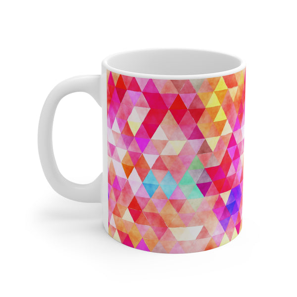 Bold Colorful Geometric Design Coffee Mug 2-Sizes 11oz/15oz Dishwasher Microwave Safe