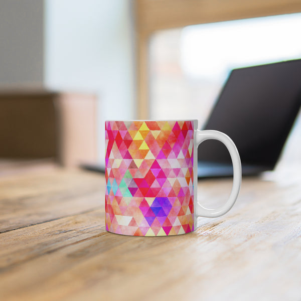 Bold Colorful Geometric Design Coffee Mug 2-Sizes 11oz/15oz Dishwasher Microwave Safe