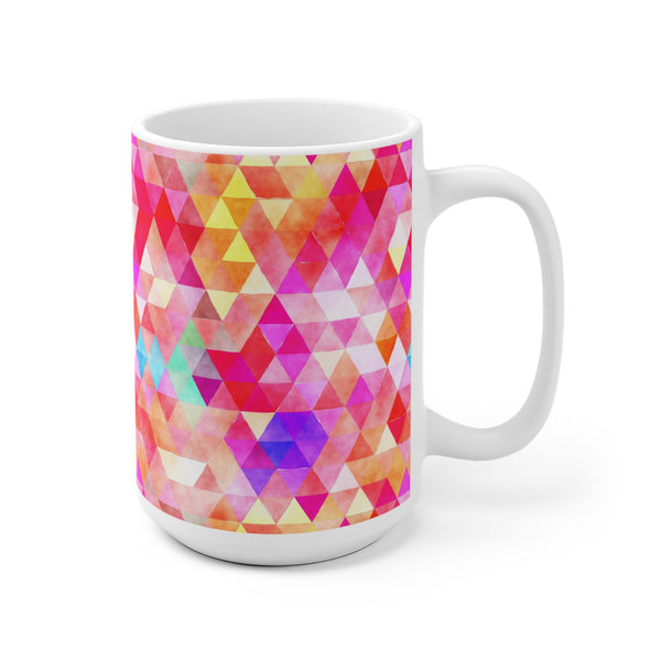 Bold Colorful Geometric Design Coffee Mug 2-Sizes 11oz/15oz Dishwasher Microwave Safe