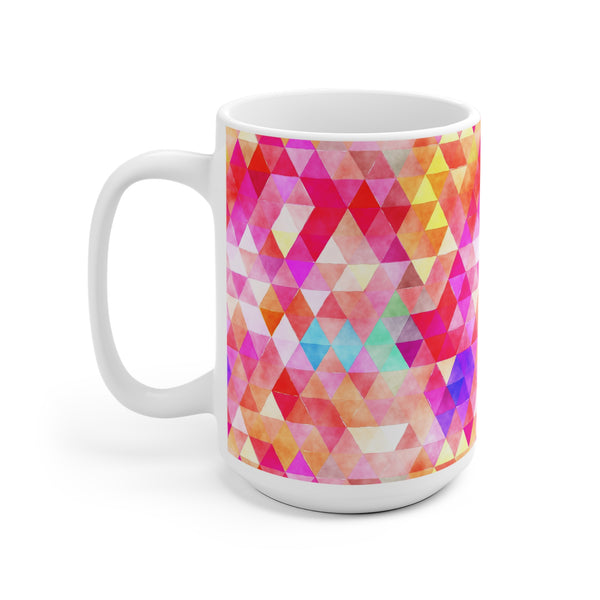 Bold Colorful Geometric Design Coffee Mug 2-Sizes 11oz/15oz Dishwasher Microwave Safe