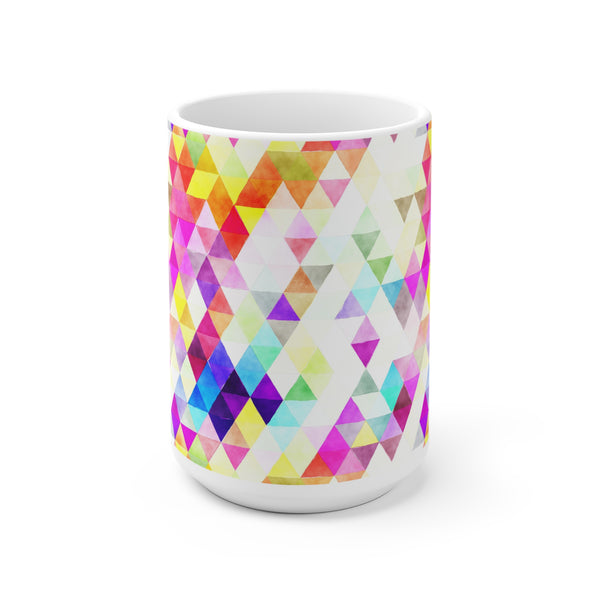 Bold Colorful Geometric Design Coffee Mug 2-Sizes 11oz/15oz Dishwasher Microwave Safe