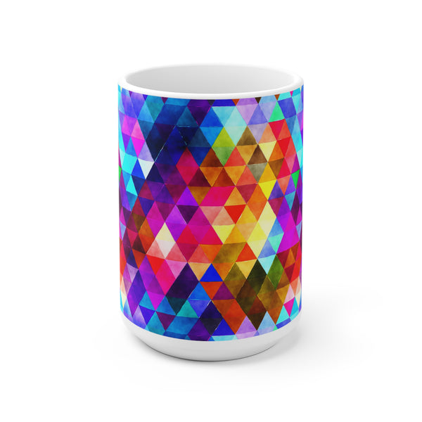 Bold Colorful Geometric Design Coffee Mug 2-Sizes 11oz/15oz Dishwasher Microwave Safe