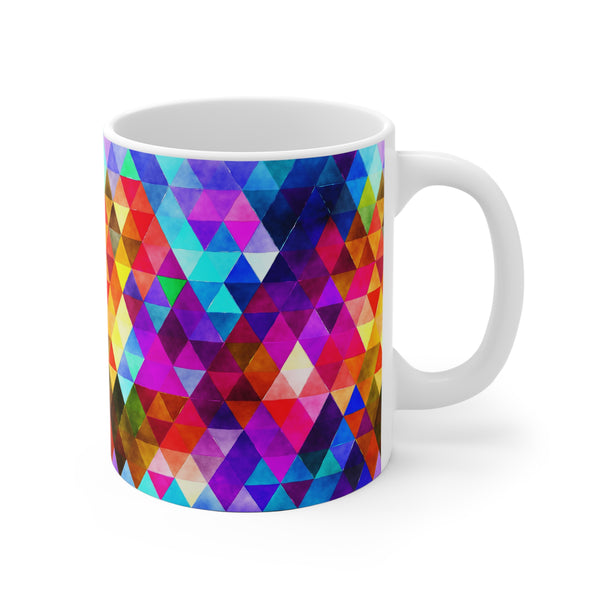Bold Colorful Geometric Design Coffee Mug 2-Sizes 11oz/15oz Dishwasher Microwave Safe