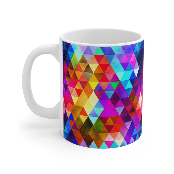 Bold Colorful Geometric Design Coffee Mug 2-Sizes 11oz/15oz Dishwasher Microwave Safe