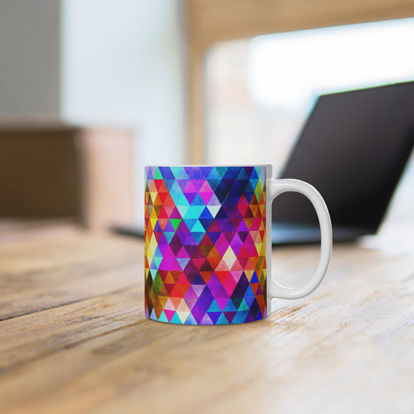 Bold Colorful Geometric Design Coffee Mug 2-Sizes 11oz/15oz Dishwasher Microwave Safe
