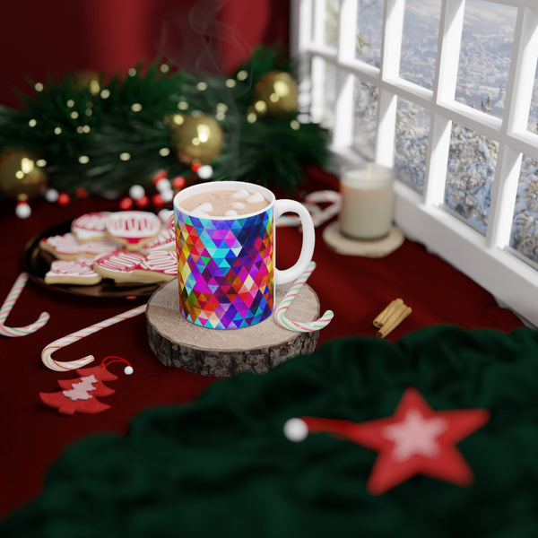 Bold Colorful Geometric Design Coffee Mug 2-Sizes 11oz/15oz Dishwasher Microwave Safe
