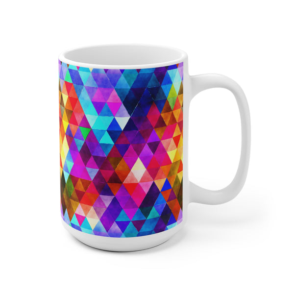 Bold Colorful Geometric Design Coffee Mug 2-Sizes 11oz/15oz Dishwasher Microwave Safe